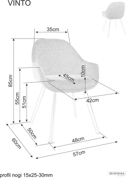 Изображение товара Стул Signal Vinto (Brego 34 бежевый/черный)