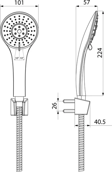 Изображение товара Душевой гарнитур Milardo Essential 3303F10M16