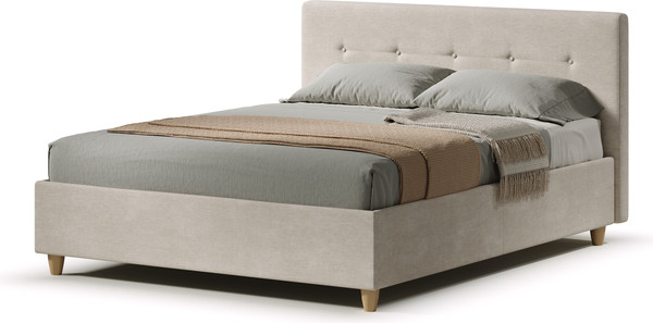 Изображение товара Двуспальная кровать Sonit Mira 160x200 шенилл Eclipse (01 светло-бежевый)