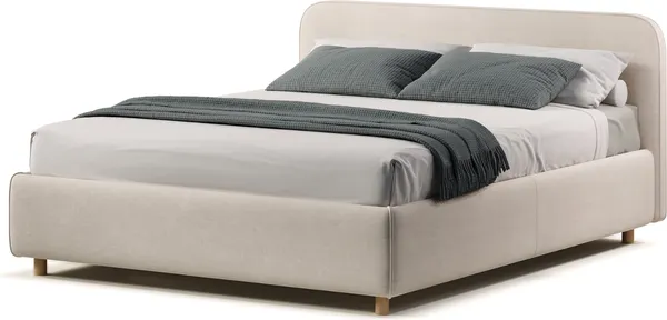 Изображение товара Двуспальная кровать Sonit Mia 160x200 с ПМ шенилл Eclipse (01 светло-бежевый)
