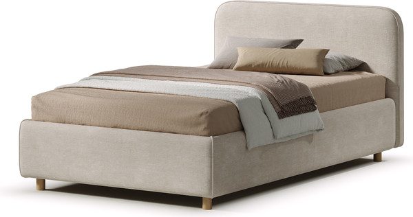 Изображение товара Двуспальная кровать Sonit Mia 160x200 с ПМ шенилл Eclipse  (01 светло-бежевый)