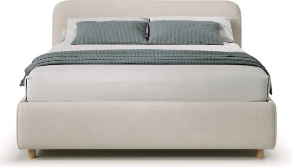 Изображение товара Двуспальная кровать Sonit Mia 160x200 с ПМ шенилл Eclipse (01 светло-бежевый)