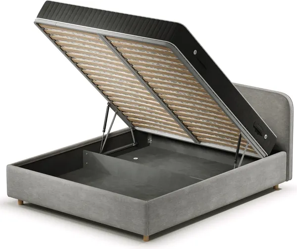 Изображение товара Двуспальная кровать Sonit Mia 160x200 с ПМ шенилл Eclipse  (07 светло-серый)
