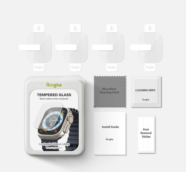 Изображение товара Защитное стекло для умных часов Ringke ID FC Glass для Apple Watch Ultra (4шт, Clear)