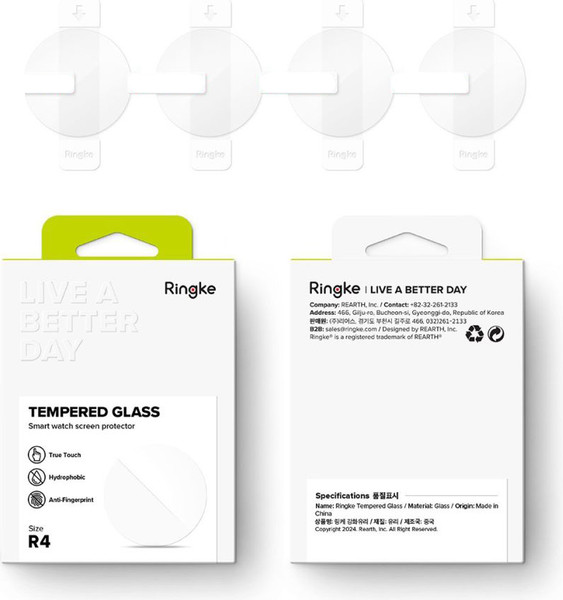 Изображение товара Защитное стекло для умных часов Ringke Tempered Glass для Galaxy Watch 4/5/6/7/FE (4шт, Clear)
