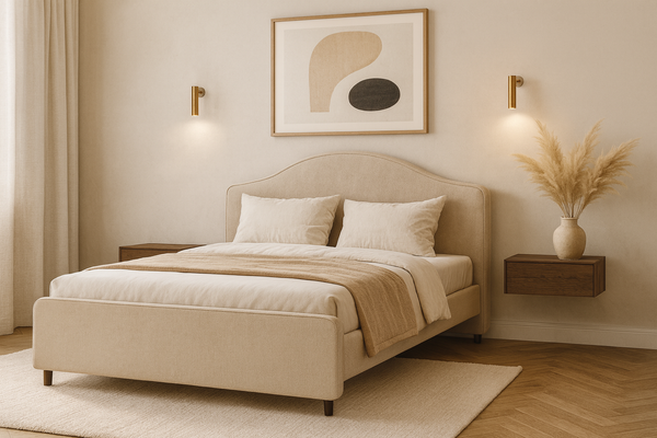 Изображение товара Двуспальная кровать Sonit Dana 180x200 шенилл Eclipse (01 светло-бежевый)