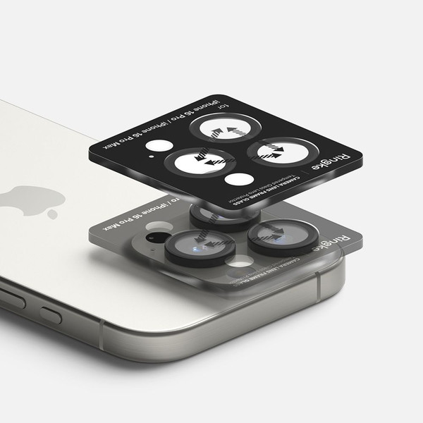 Изображение товара Защитное стекло для камеры телефона Ringke Camera Frame Protector для iPhone 16 Pro/16 Pro Max (2шт, черный)