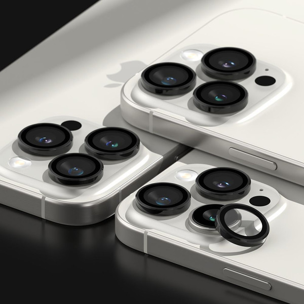 Изображение товара Защитное стекло для камеры телефона Ringke Camera Frame Protector для iPhone 16 Pro/16 Pro Max (2шт, черный)
