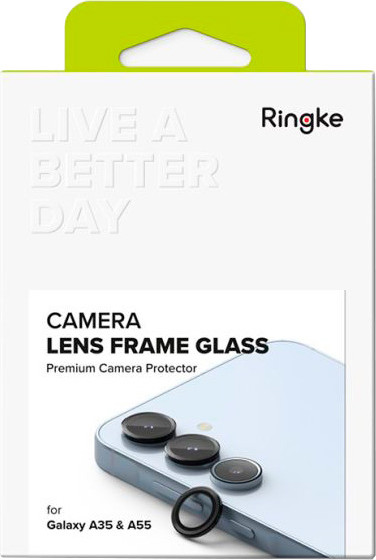 Изображение товара Защитное стекло для камеры телефона Ringke Camera Frame Protector для Galaxy A35/A55 5G (черный)
