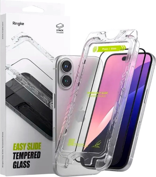 Изображение товара Защитное стекло для телефона Ringke Easy Slide для Iphone 15/16 (2шт, черный)