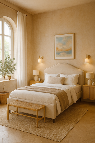 Изображение товара Двуспальная кровать Sonit Dana 180x200 велюр River (03 бежевый)