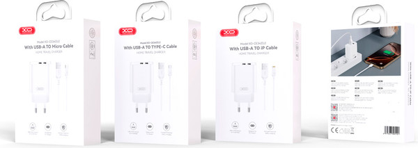 Изображение товара Зарядное устройство сетевое XO CE34 IP SET (белый)