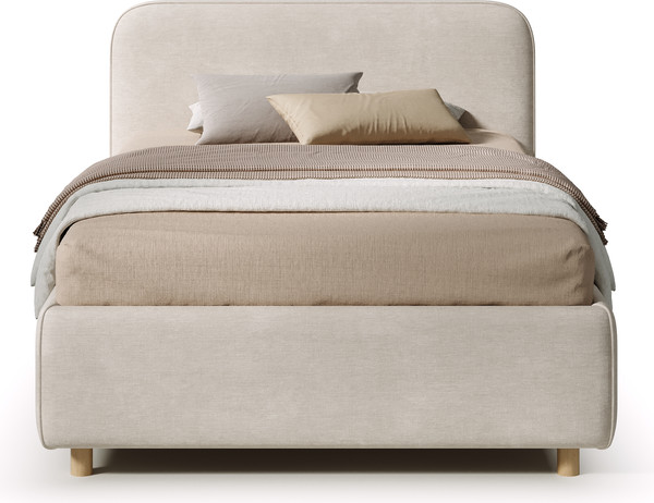 Изображение товара Односпальная кровать Sonit Mia 90x200 шенилл Eclipse (01 светло-бежевый)