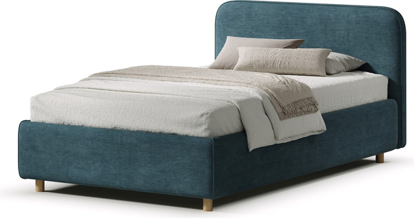 Изображение товара Односпальная кровать Sonit Mia 90x200 с ПМ шенилл Eclipse (15 синий)