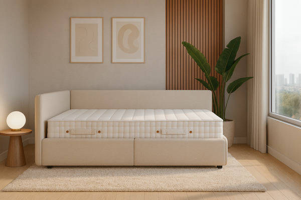 Изображение товара Кровать-тахта Sonit Nicole левый 90x200 шенилл Eclipse (01 светло-бежевый)