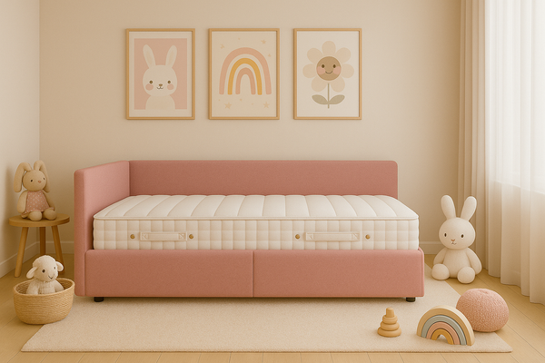 Изображение товара Кровать-тахта Sonit Nicole левый 90x200 шенилл Eclipse (02 пыльная роза)