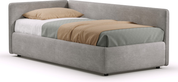 Изображение товара Кровать-тахта Sonit Nicole левый 90x200 шенилл Eclipse  (07 светло-серый)