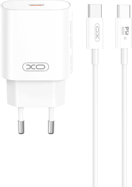 Изображение товара Зарядное устройство сетевое XO CE25 Type-C SET (белый)