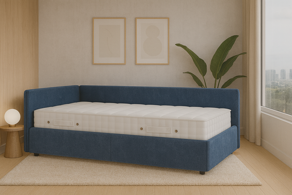 Изображение товара Кровать-тахта Sonit Nicole левый 90x200 шенилл Eclipse (15 синий)