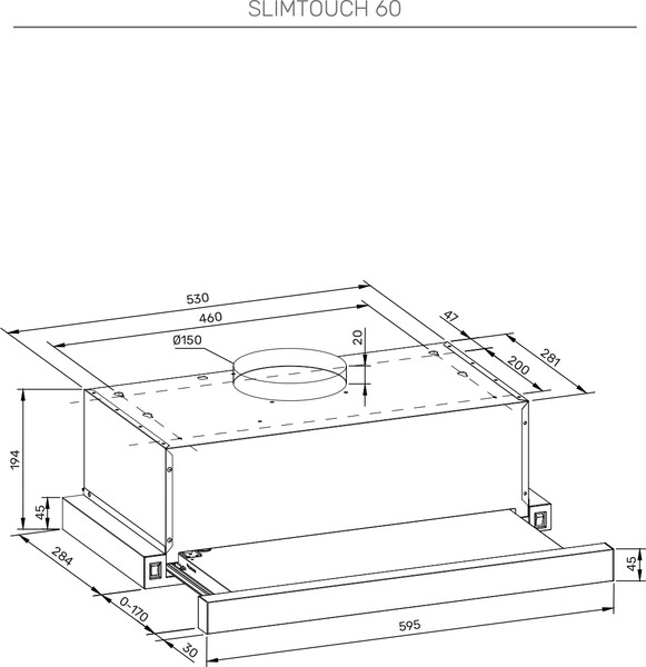 Изображение товара Вытяжка телескопическая Kuppersberg Slimtouch 60 W