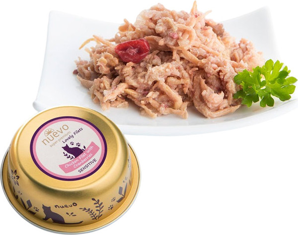 Изображение товара Влажный корм для кошек Nuevo Sensitive с куриным филе, клюквой и льняным маслом / 95301 (85г)