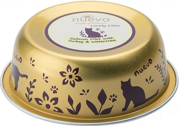 Изображение товара Влажный корм для кошек Nuevo С филе индейки, тунцом, кошачьей мятой и льняным маслом / 95306 (85г)