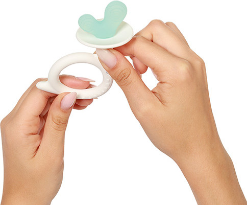 Изображение товара Прорезыватель для зубов BabyOno Улитка / 1597/02 (белый/голубой)