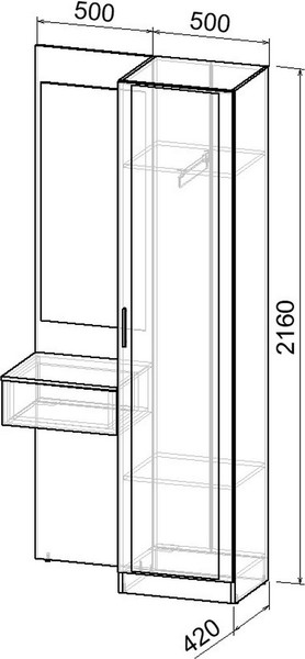 Изображение товара Секция в прихожую Интермебель Марсель-104 / МР 01-104 (графит серый)