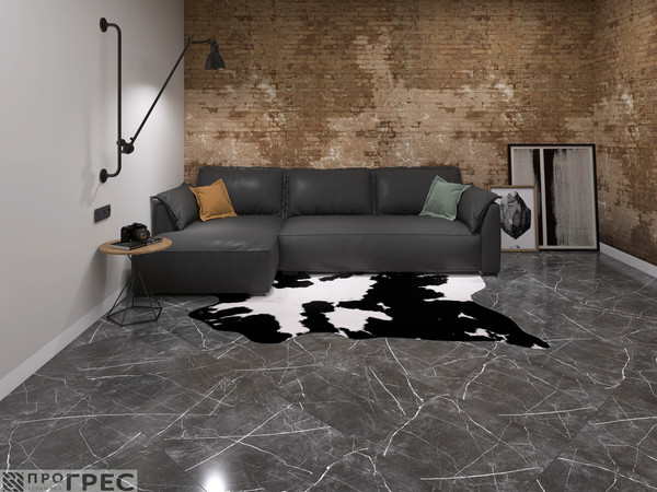Изображение товара Плитка ProGres Marble Line NR0383 (600x600, темно-серый)