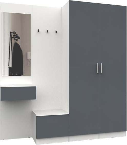 Изображение товара Секция в прихожую Интермебель Марсель-107 / МР 01-107 (графит серый)