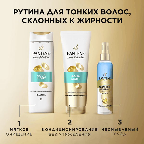 Изображение товара Бальзам для волос PANTENE Pro V Aqua Light укрепление (180мл)