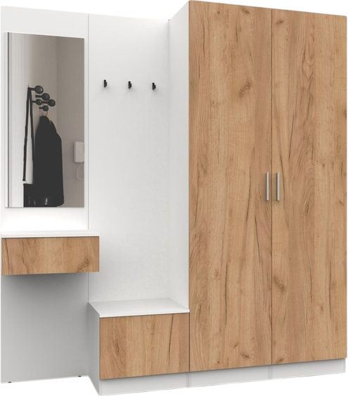 Изображение товара Секция в прихожую Интермебель Марсель-107 / МР 01-107 (дуб крафт золотой)