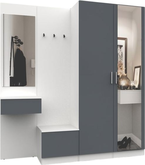 Изображение товара Секция в прихожую Интермебель Марсель-108 / МР 01-108 (графит серый)