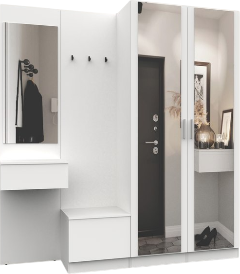 Изображение товара Секция в прихожую Интермебель Марсель-109 / МР 01-109 (белый премиум)