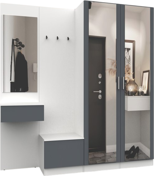 Изображение товара Секция в прихожую Интермебель Марсель-109 / МР 01-109 (графит серый)