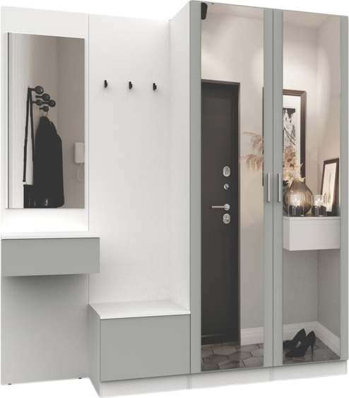 Изображение товара Секция в прихожую Интермебель Марсель-109 / МР 01-109 (шиншилла серая)