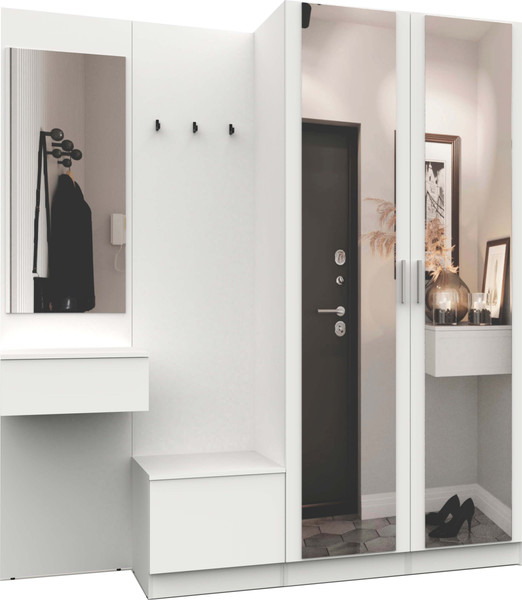 Изображение товара Секция в прихожую Интермебель Марсель-112 / МР 01-112 (белый премиум)