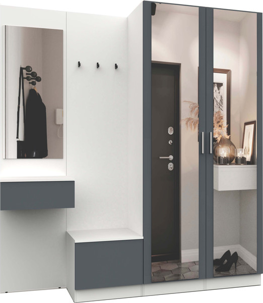 Изображение товара Секция в прихожую Интермебель Марсель-112 / МР 01-112 (графит серый)