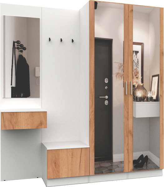 Изображение товара Секция в прихожую Интермебель Марсель-112 / МР 01-112 (дуб крафт золотой)