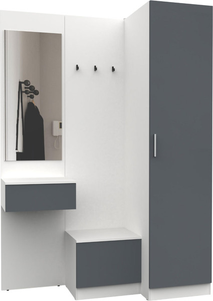 Изображение товара Секция в прихожую Интермебель Марсель-154 / МР 01-154 (графит серый)