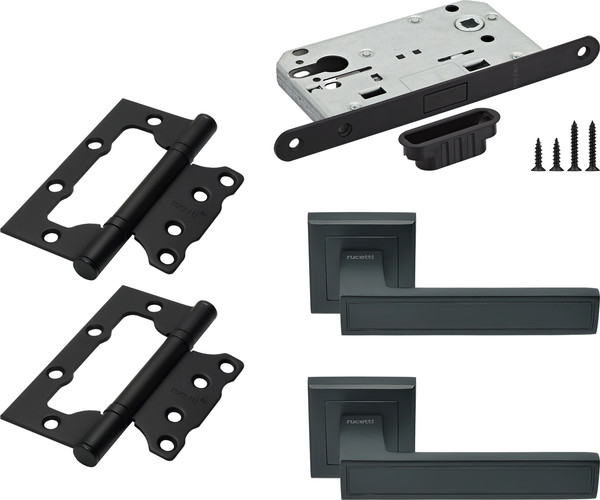 Изображение товара Комплект дверной фурнитуры Rucetti RAP 22-S BL (черный)