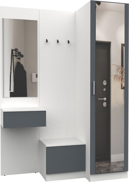 Изображение товара Секция в прихожую Интермебель Марсель-155 / МР 01-155 (графит серый)