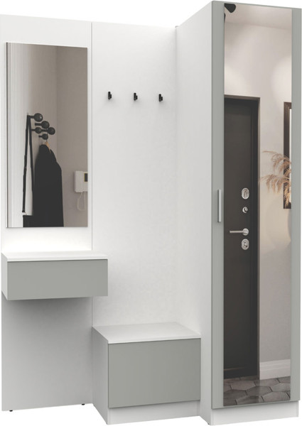 Изображение товара Секция в прихожую Интермебель Марсель-155 / МР 01-155 (шиншилла серая)