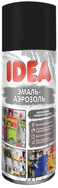 Изображение товара Эмаль MAV IDEA Акриловая универсальная (520мл, черный матовый)