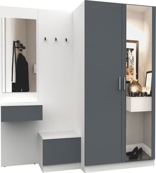 Изображение товара Секция в прихожую Интермебель Марсель-157 / МР 01-157 (графит серый)