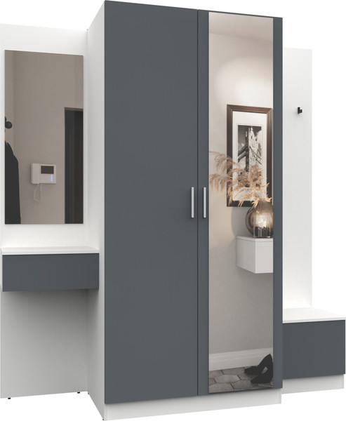 Изображение товара Секция в прихожую Интермебель Марсель-157 / МР 01-157 (графит серый)