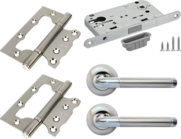 Изображение товара Комплект дверной фурнитуры Rucetti RAP 2 SN/CP (белый никель/хром)