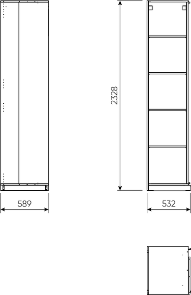 Изображение товара Каркас шкафа Mio Tesoro Макс 50x58x233 2.06.07.190.4 угловой (серый)