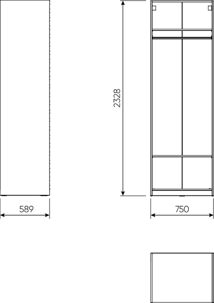 Изображение товара Каркас шкафа Mio Tesoro Макс 75x58x233 2.06.07.230.4 (серый)