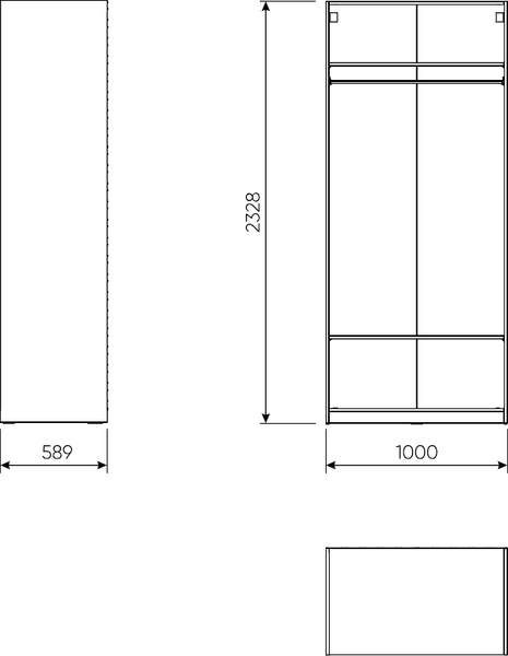 Изображение товара Каркас шкафа Mio Tesoro Макс 100x58x233 2.06.07.250.4 (серый)